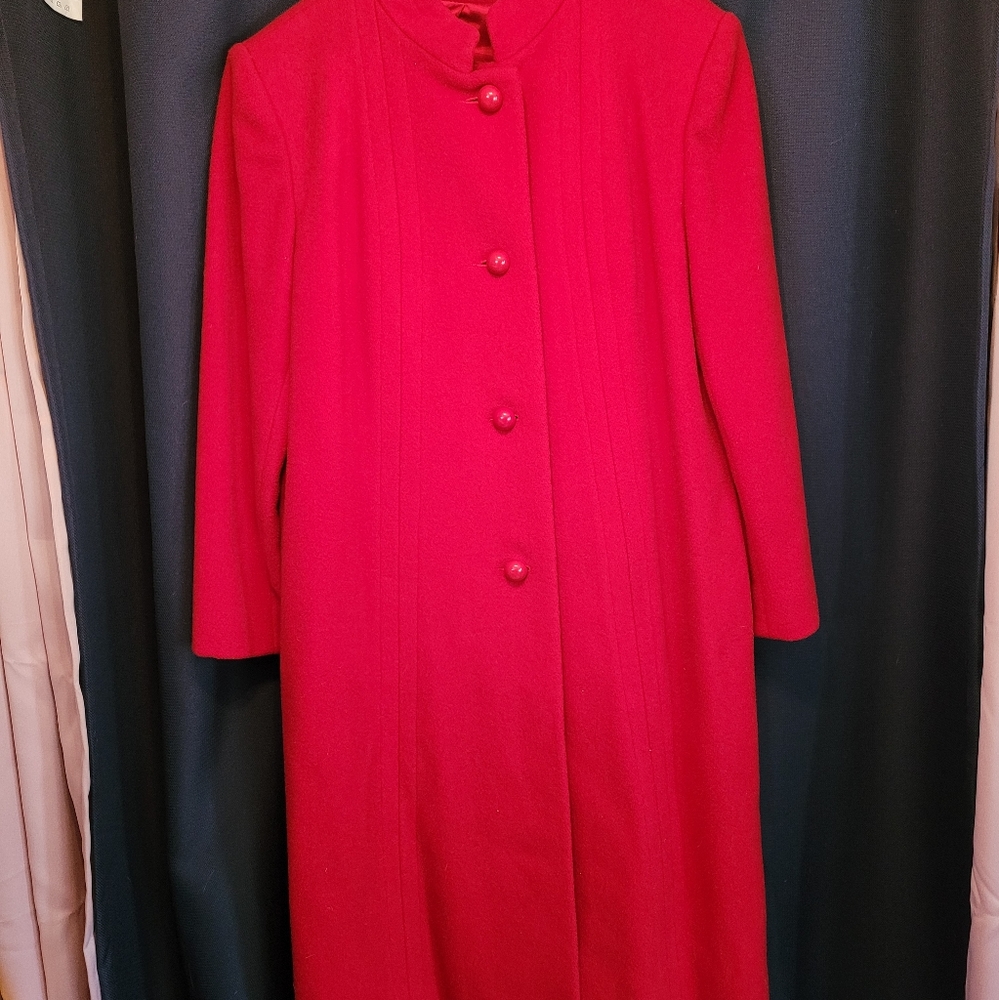 Vintage red wool coat